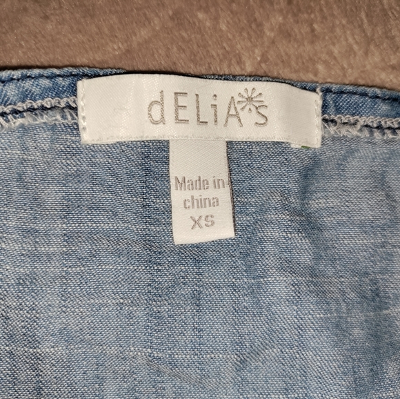 Delia's | Snap Up Denim Bustier Cropped Top Size XS - Picture 4 of 9